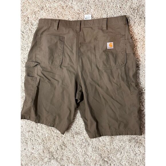 Nice Carhartt B147 LBR Canvas Work Shorts Mens 42 Brown  Loose Original Fit Good - Picture 5 of 6